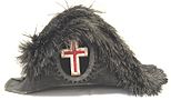19th century Masonic Knights Templar Beaver Fur hat