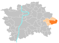 Location of Prague 21 in Prague