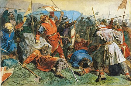Saint Olav at the Battle of Stiklestad (1859)