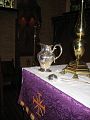 An aspergillum and silver ewer of holy water (Cathedral Church of Saint Matthew, Dallas, Texas)