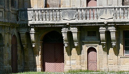 Renaissance combination of Doric pilasters and corbels of the Château du Pailly, Le Pailly, France, 1563-1573