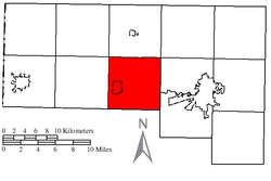 Location of Delaware Township in Defiance County
