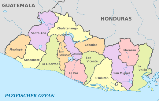 Karte der Provinzen El Salvadors