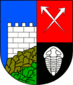 Trilobit im Wappen der Gemeinde Jince, Tschechien