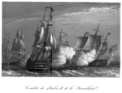 Lithograph of the battle based on a painting by Antoine Léon Morel-Fatio (1844)