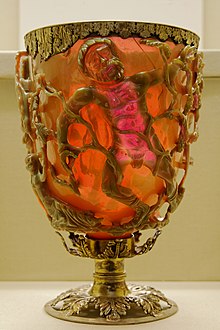 Colour photograph of the Lycurgus Cup