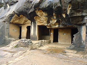 Caves 12, 13 and Cave 14 (extreme left)
