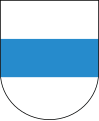 Ein blauer Balken im Wappen des Kantons Zug