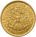 Darstellung auf Gedenk-Gold-Münzen aus der Zwischenkriegszeit