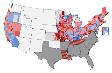 1864 United States Presidential Election mapped by Counties