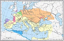 Map of Roman empire in 450