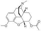 Chemical structure of acetyldihydrocodeine.