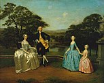 Arthur Devis's "conversation piece" portrait of the East India Company's Robert James and family; 1751.[111]