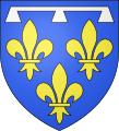 Das Wappen des Hauses Bourbon-Orléans und Orléans (mit Turnierkragen)