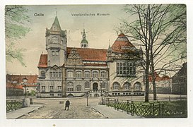 Vaterländisches Museum, Blick von der Schlossbrücke nach Osten. 1916 gelaufene Ansichtskarte