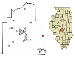 Location of Assumption in Christian County, Illinois.