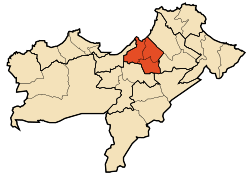 Map of Oran Province highlighting Bir El Djir District