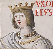 A miniature drawing of a European man with a crown