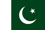 The Flag of Pakistan has a dark green to symbolize the Muslim-majority population, and it is also one of the many Muslim flags with a star-and-crescent.