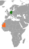 Lage von Deutschland und Mauretanien