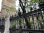 Gates, railings and gate piers to New Palace Yard, Houses of Parliament