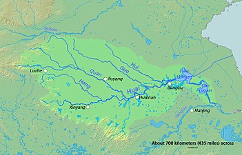 Huai River (itself a tributary of the Yangtze) and tributaries