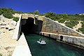 Submarine bunker, military installation left from Yugoslav army times