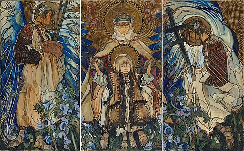 The Hutsul Madonna triptych by Kazimierz Sichulski (1909), in the Österreichische Galerie Belvedere, Vienna