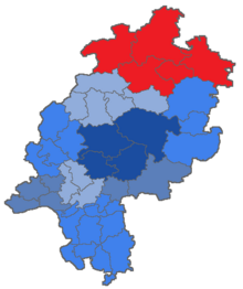 Lage des Landgerichtsbezirks Kassel in Hessen