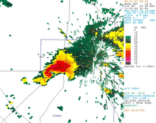 Radar image of a storm