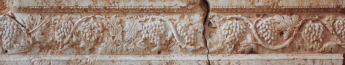 Roman grape scrolls of the Temple of Bel, Palmyra, Syria, unknown architect or sculptor, late 1st-first half of the 2nd century AD