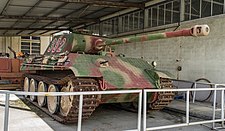 Panther tank 'AUS F 332' captured at Dompaire by the French, now on display at the Musée des Blindés in Saumur