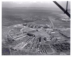 Luftbild der Pioneer-Kaserne um 1950