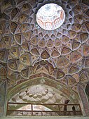 Islamic oculus opening into a cupola in the Hasht Behesht, Isfahan, Iran