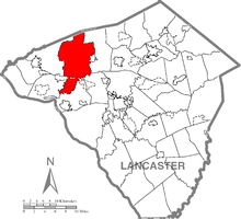 Map of Lancaster County, Pennsylvania highlighting Rapho Township