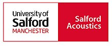 Salford Acoustics, University of Salford logo, Manchester, UK