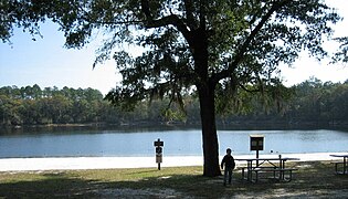 Silver Lake Recreation Area, a part of the Apalachicola National Forest, about 8 miles (13 km) from Tallahassee, Florida, in 2007