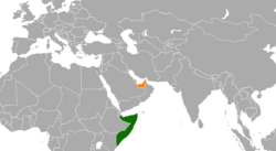 Map indicating locations of Somalia and United Arab Emirates