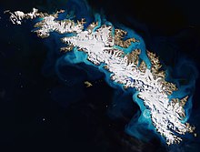 A Sentinel-2 image of the island of South Georgia