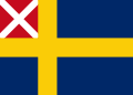 Flag of Sweden (1815–1844) representing the union with Norway
