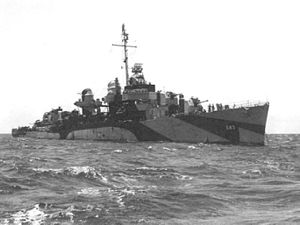 USS Hall (DD-583) at anchor c1944
