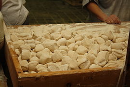 Small chunks of dough