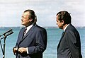 Chancellor Willy Brandt (left) with American President Richard Nixon (right.) The two statesmen were champions of détente and trade with the Eastern Bloc.