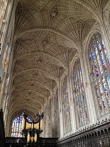 The Fan vault was used in the nave and choir of King's College Chapel (1446–51)