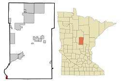 Location of the city of Fort Ripley within Crow Wing County, Minnesota