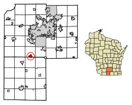 Location of Belleville in Dane County, Wisconsin.