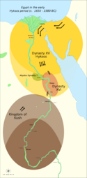 Map of Egypt during the Fifteenth, Abydos, and Sixteenth Dynasties