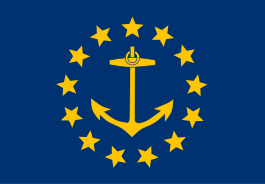 The flag of Rhode Island from 1882 to 1897.