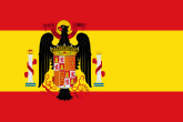 Flagge Spaniens unter General Franco in der Variante nach 1945
