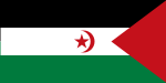 Vorderseite der Flagge der Westsahara (der Mast ist rechts)
